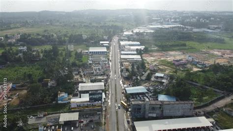 Jigani, Jigni, Bangalore, India 2nd July 2022 : Aerial view of Jigani industrial area and also ...