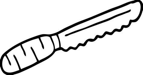 line drawing cartoon bread knife 12178300 Vector Art at Vecteezy