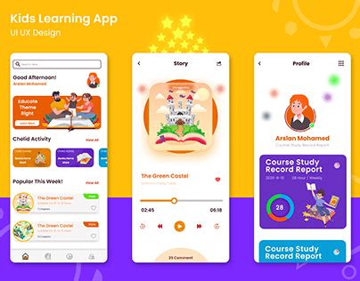 Kids E-Learning App | UI UX Design (1) | Images :: Behance