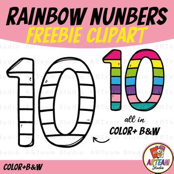 [FREEBIE] Rainbow Numbers Clipart | Math For kids and Counting [ ARTeam Studio ]