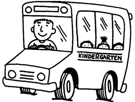 Kindergarten Bus Driver Coloring Pages : Best Place to Color | School ...