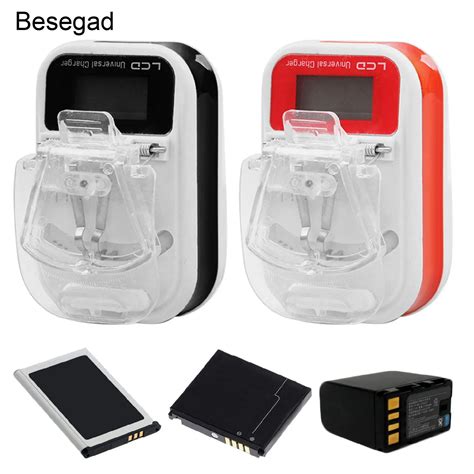 Besegad Universal Battery Charger Travel USB Wall Charger with LCD ...