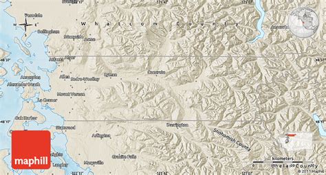 Shaded Relief Map of Skagit County