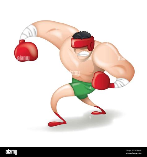 Cartoon character boxer on white background Stock Vector Image & Art ...