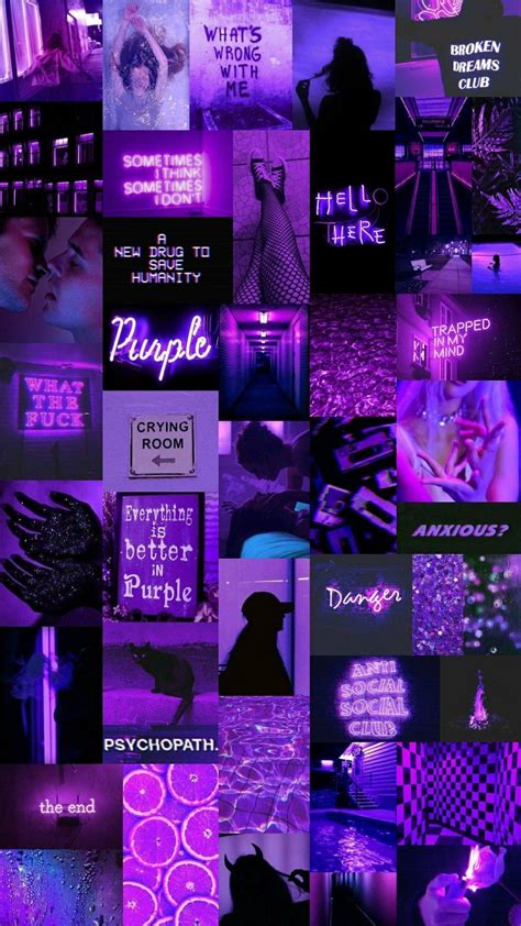 Dark Purple Aesthetic Wallpaper Collage - IMAGESEE