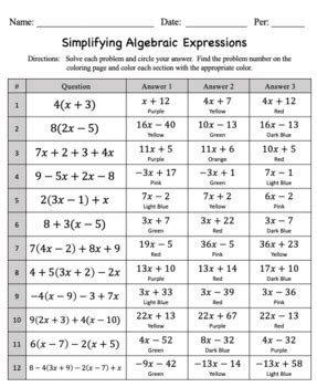 6th Grade Algebraic Expressions Worksheets - Math Monks - Worksheets Library