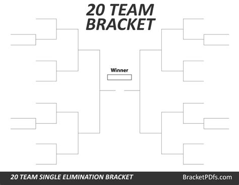 20 Team Bracket - Single Elimination Printable Bracket