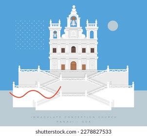 Our Lady Immaculate Conception Church Panaji Stock Vector (Royalty Free ...