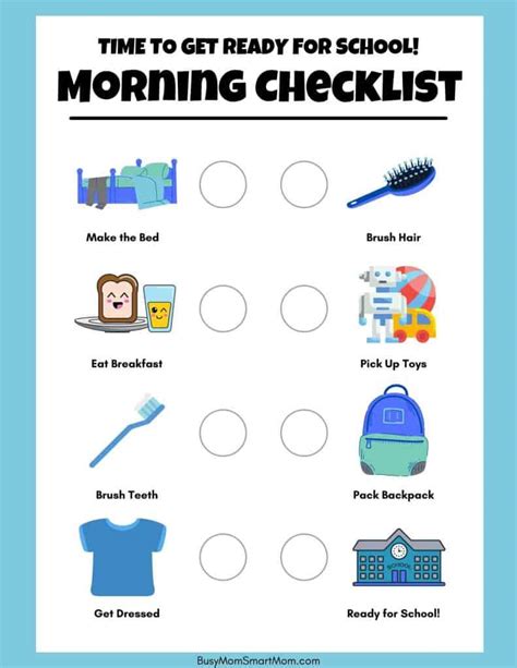 Morning Routine Chart (5 Amazing Printable Morning Routine Charts for ...