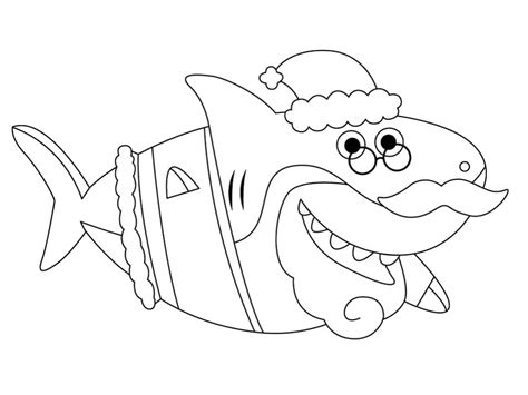 Santa Shark from Baby Shark coloring page - Download, Print or Color Online for Free