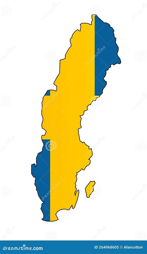 Sweden Silhouette Flag Map Vector Illustration | CartoonDealer.com ...