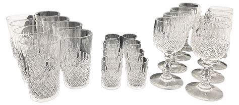 Vintage Crystal Glasses, Set of 24 | Chairish