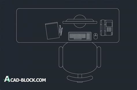 CAD Office desk DWG - Free CAD model | 2D cad.