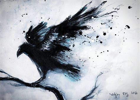 ink raven 2 by DoodleWithGlueGun.deviantart.com on @DeviantArt | Bird ...