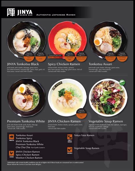 JINYA Ramen Bar Chicago's Menu Features 3 Versions of Tonkotsu - Eater Chicago