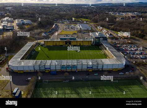 Aerial view of the The Tony Macaroni Arena, home of Livingston football club, Livingston, West ...