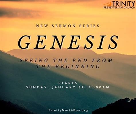 Genesis Sermon Series - Trinity Presbyterian Church North Bay (OPC)