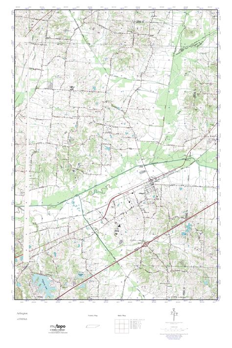 MyTopo Arlington, Tennessee USGS Quad Topo Map