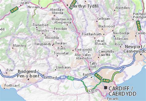 MICHELIN Pontypridd map - ViaMichelin