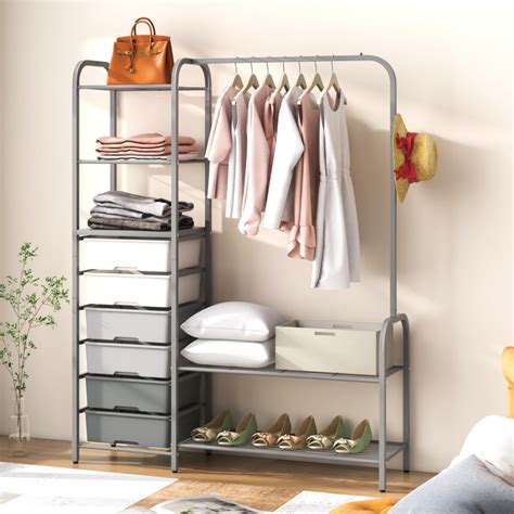 Free Standing Closet Organizer with Removable Drawers and Shelves - Costway