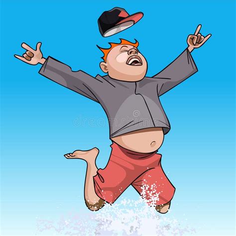 Cartoon Funny Man Happily Jumping In The Spray Stock Vector - Illustration of splashes, cartoon ...