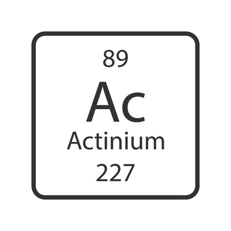 Actinium symbol. Chemical element of the periodic table. Vector ...