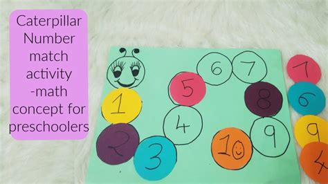 Number Matching Caterpillar Activity-Simple math concept for toddlers ...