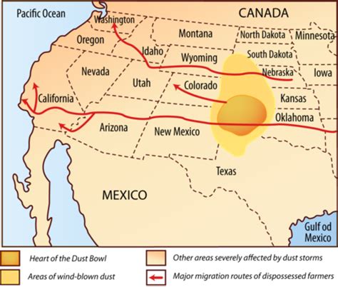 Dust Bowl Migration Map