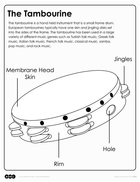 Musical Instrument Handouts: Tambourine | Art Sphere Inc.