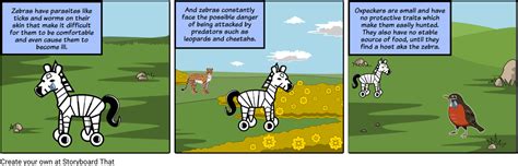 Zebra And Oxpecker - Zebra And Oxpecker Cartoon Clipart - Large Size ...