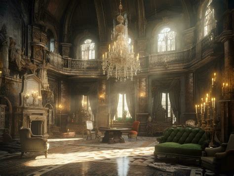 Luxury interior of the old castle for background. 3d rendering. 25531385 Stock Photo at Vecteezy