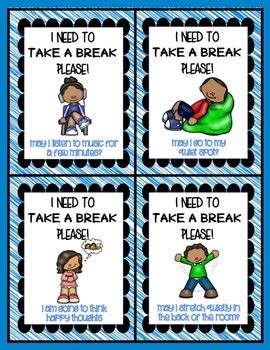 Break Cards!! by CaringCaren | Teachers Pay Teachers