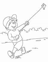 Raju flying A kite coloring Pages  Download Free sketch template