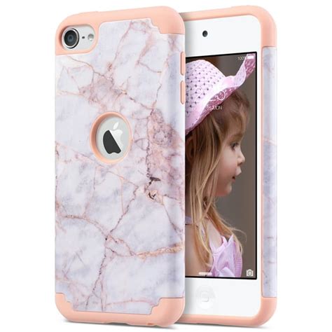 iPod Touch 7 Case, iPod Touch 6 Cases, ULAK Slim Shockproof Hybrid Hard PC Back Cover with Soft ...