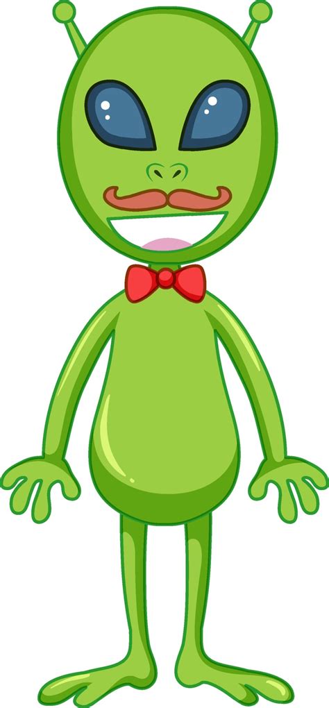 A green alien with big eyes cartoon character on white background 2288422 Vector Art at Vecteezy