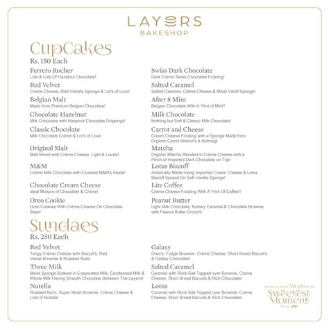 Layers Bakery DHA Menu Prices Contact Number Location Address Cakes