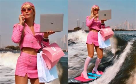 TikTok: Barbie Dubái sorprende surfeando con MacBook en mano