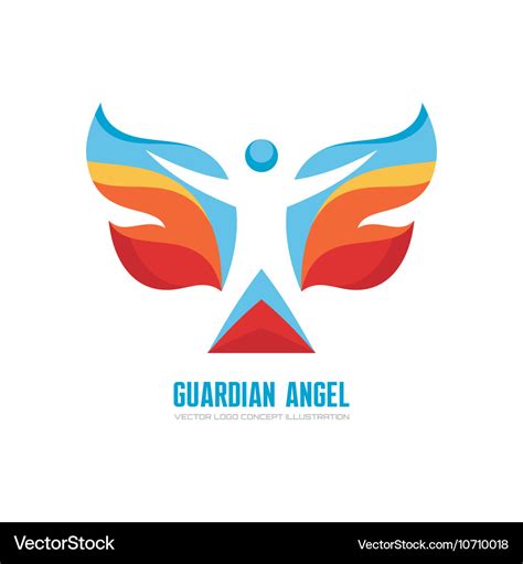 Guardian angel logo template concept Royalty Free Vector