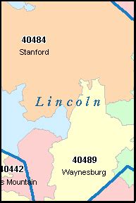 LINCOLN County, Kentucky Digital ZIP Code Map