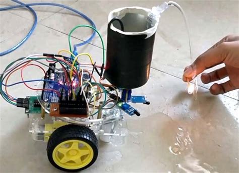 DIY Arduino Based Fire Fighting Robot Project with Code and Circuit Diagram