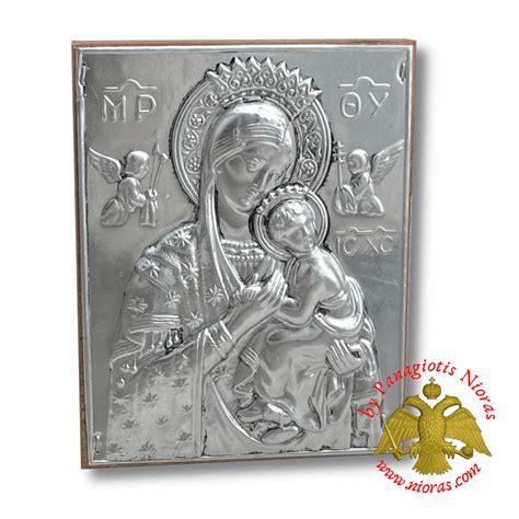 Theotokos Panagia Byzantine Aluminum Icon Nickel color 8x10cm ...