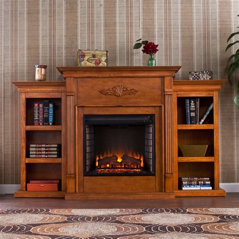 Southern Enterprises Jackson 70 in. Freestanding Media Electric Fireplace TV Stand with ...