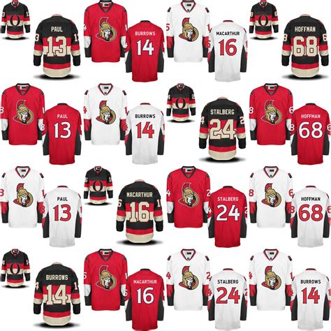 2017 2017 Ottawa Senators Hockey Jerseys #14 Alex Burrows #68 Mike Hoffman #16 Clarke Macarthur ...