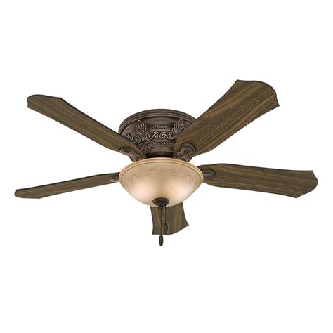 Hunter Viente 52 in. Indoor Roman Bronze Flushmount Ceiling Fan with Light Kit-53035 - The Home ...