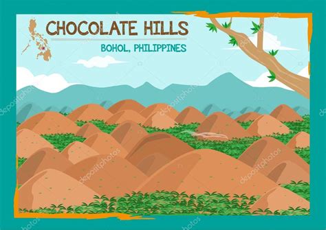 Chocolate Hills formation located in Bohol, Philippines which is shown ...