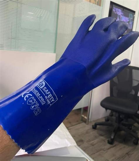 Blue rubber Chemical Acid Alkali Resistant Hand Gloves, Size: Large, Rs ...