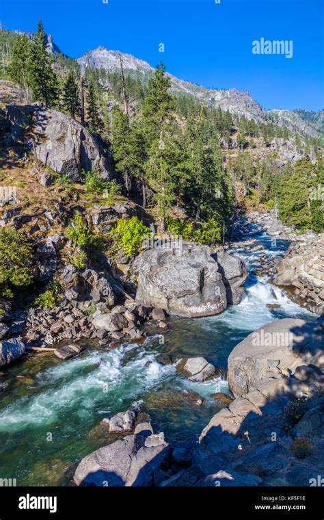 Icicle Creek in Leavenworth Washingtonin in the Cascade Mountains in central Washington State ...