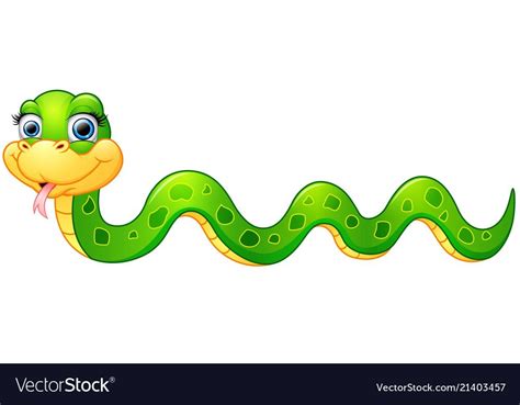 illustration of Happy green snake cartoon. Download a Free Preview or High Quality Adobe Illust ...