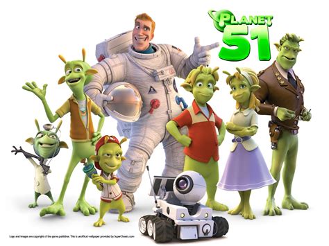 This is a poster for the animated film 'Planet 51'. it shows alien ...