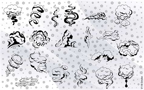 40 Smoke Vector Image SVG Files Clouds of Smoke Faces | Etsy